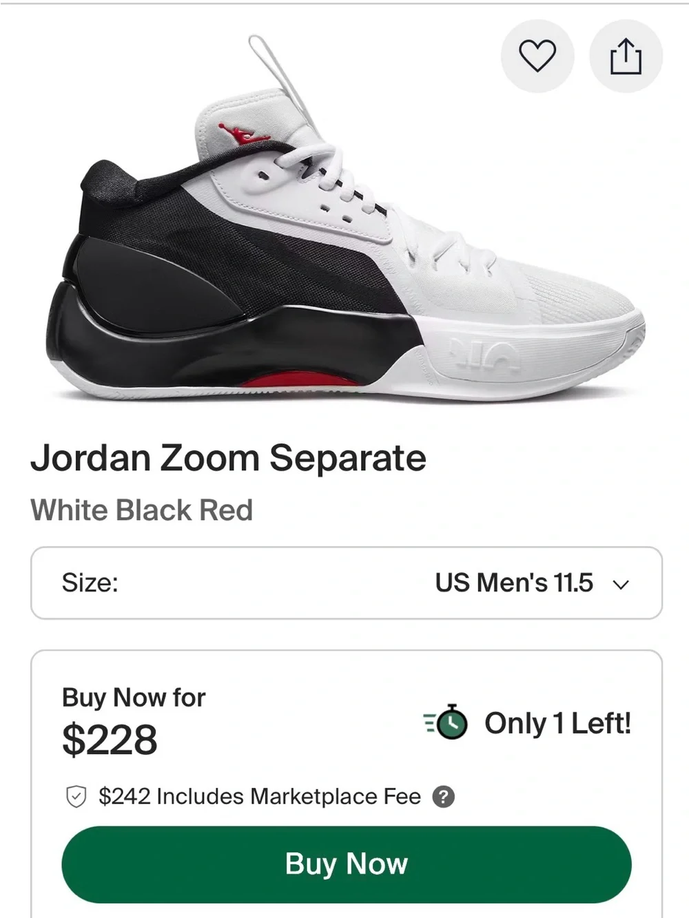 Nike Jordan Zoom Separate White Black DH0248-051 Men's Size 10.5
